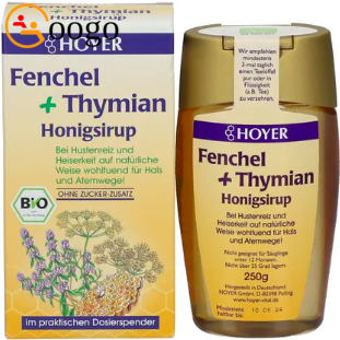 HOYER Fenchel + Thymian Honigsirup, 250g syrup